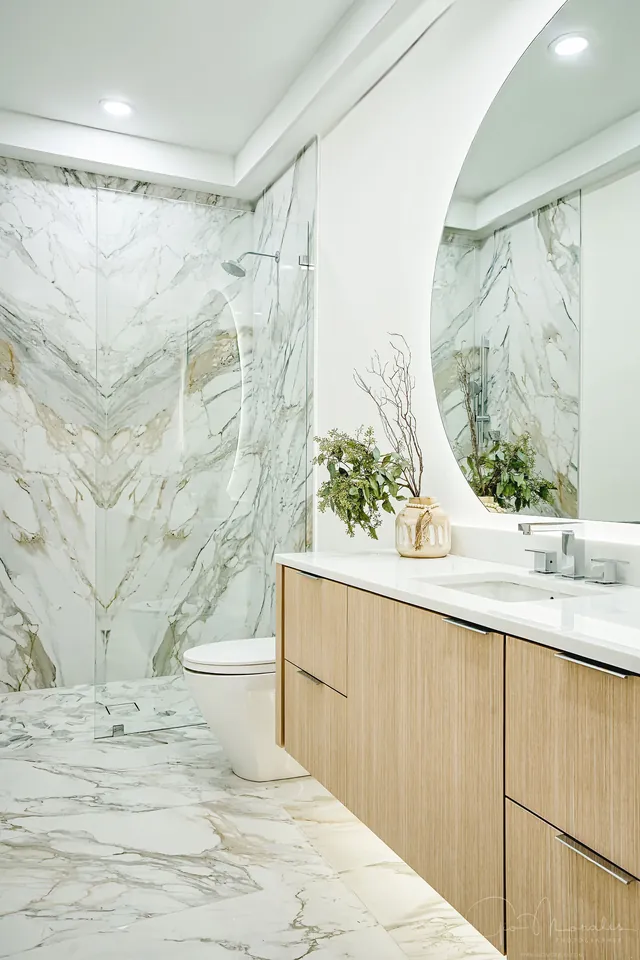Dressing room & marble bathrooms, by Twice The Style